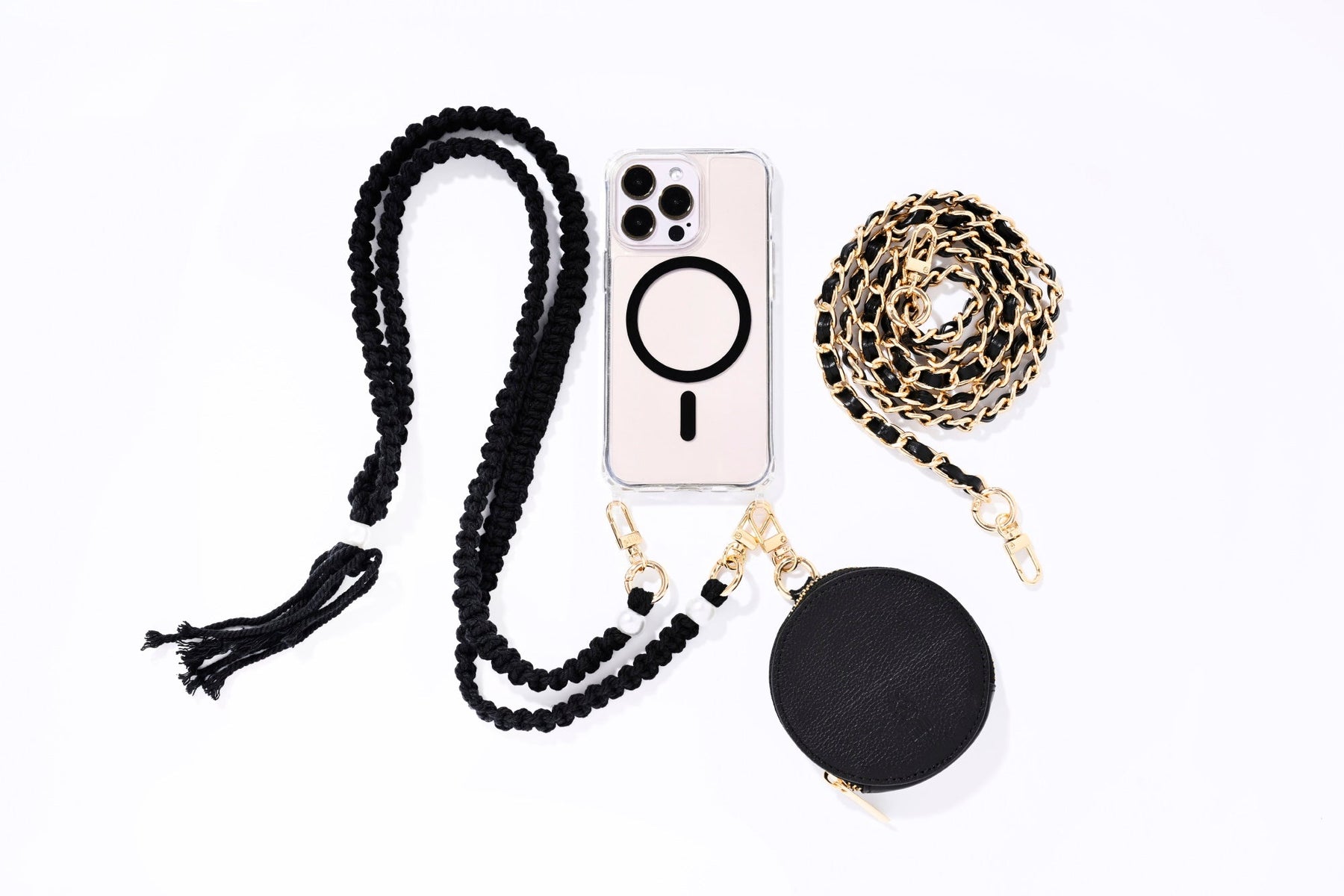 Marrakesh Phone Strap Gold - Deep Black